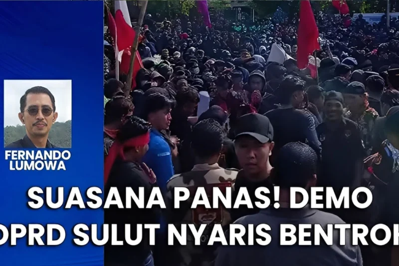 Demo di Kantor DPRD Sulut Sempat Memanas, Massa Lempar Botol ke Aparat