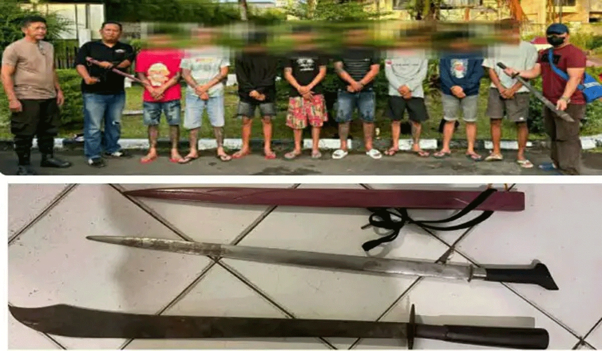 Salah Paham Membawa Petaka, Adu Sajam Terjadi Di Mapanget, 8 Pemuda Diamankan Resmob Polda Sulut